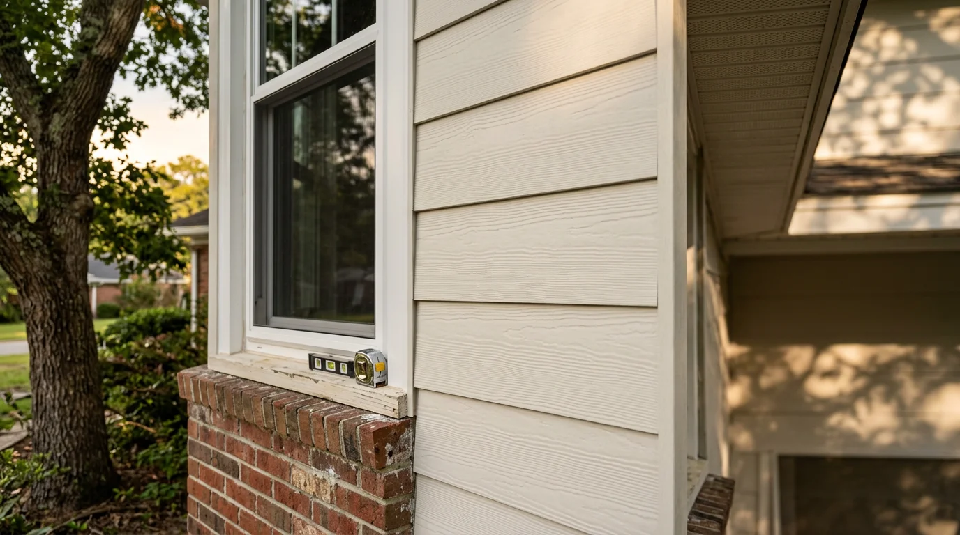 New vinyl siding installed on residential home exterior